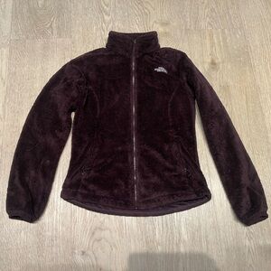 Purple North Face zip up hoodie women's small